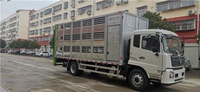 東風兩層封閉式畜禽運輸拉豬車新價格實惠的拉豬車生產廠家